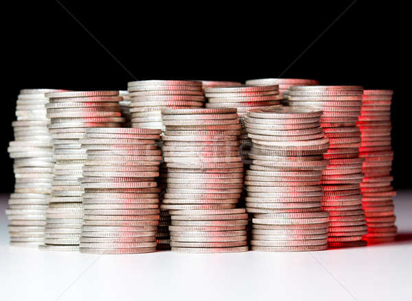 Stacks of pure silver coins Stock photo © backyardproductions