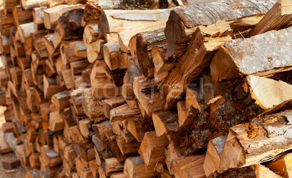 Stack of wooden logs for firewood Stock photo © backyardproductions