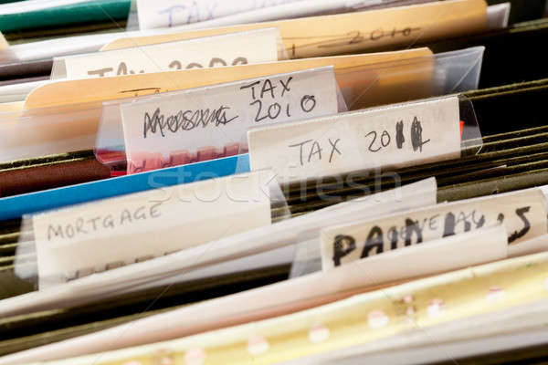 Home handmade file folders for tax papers Stock photo © backyardproductions