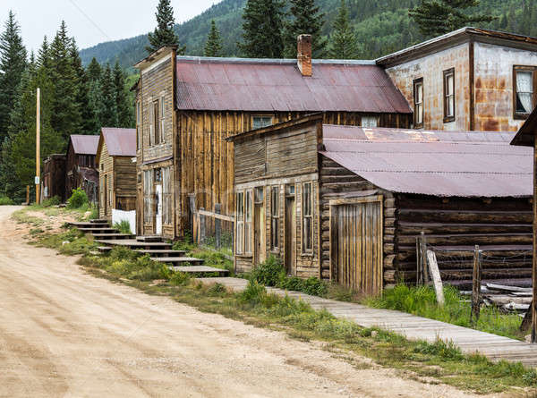 Rue principale ville fantôme vieux bois maisons ligne [[stock_photo]] © backyardproductions