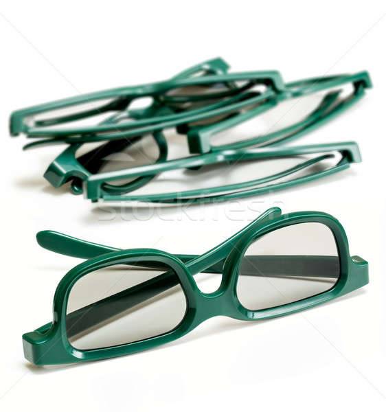 çift 3d gözlük filmler sinema yeşil 3D Stok fotoğraf © backyardproductions