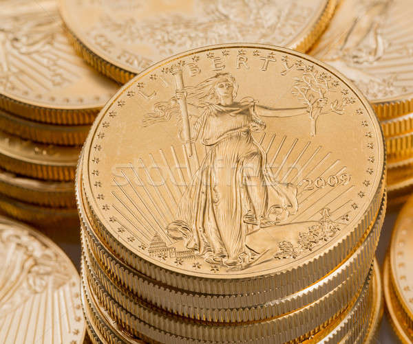 Raccolta uno monete d'oro oro aquila Foto d'archivio © backyardproductions