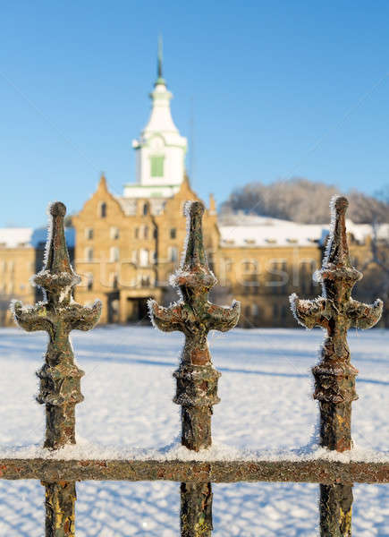 Railings in snow outside Trans-Allegheny Lunatic Asylum Stock photo © backyardproductions