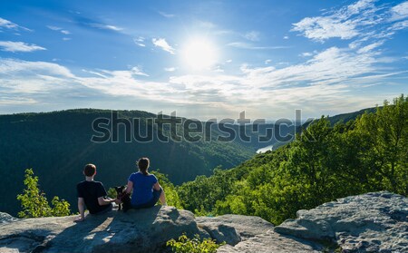Hikers on Raven Rock in Coopers Rock State Forest WV Stock photo © backyardproductions