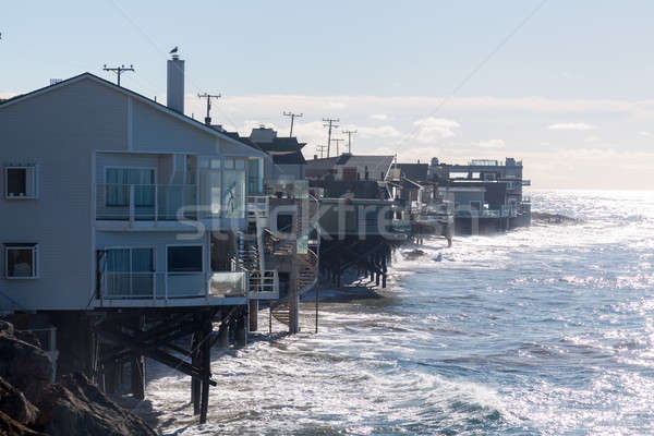 Houses over ocean in Malibu california Stock photo © backyardproductions