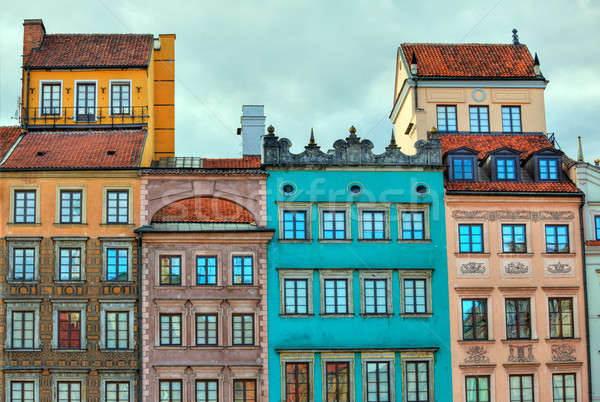 HDR image of old Warsaw houses Stock photo © backyardproductions