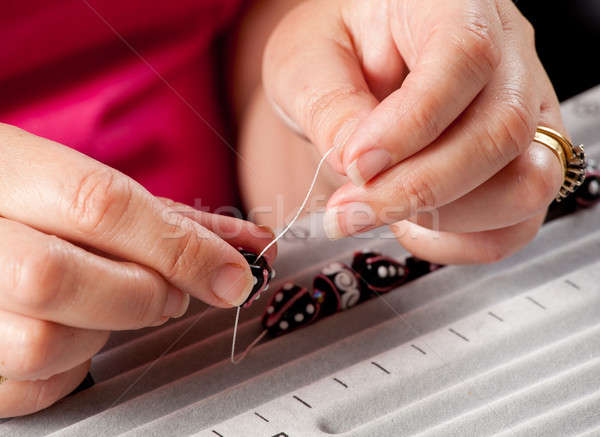 Making bead necklace Stock photo © backyardproductions