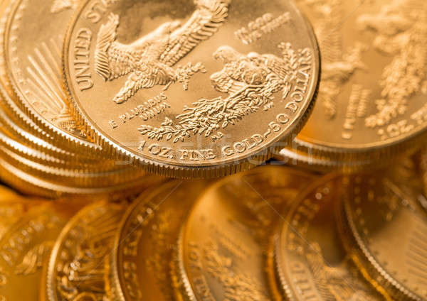 коллекция один Золотые монеты золото орел Сток-фото © backyardproductions