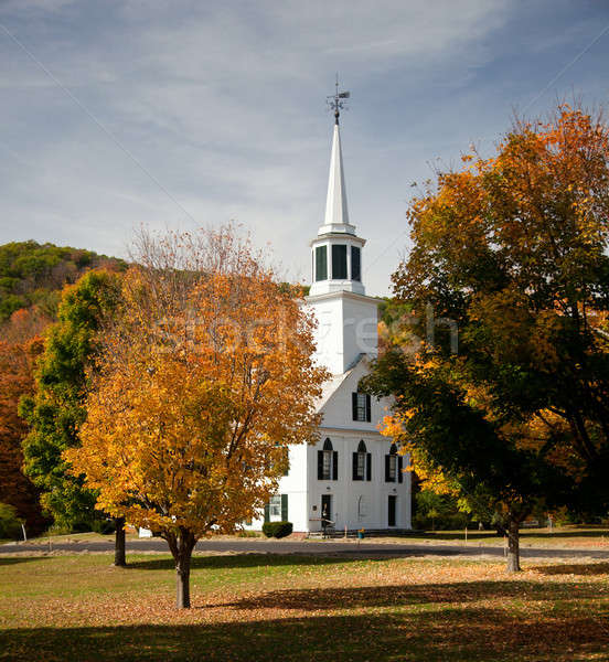 Сток-фото: Церкви · осень · выстрел · типичный · Вермонт