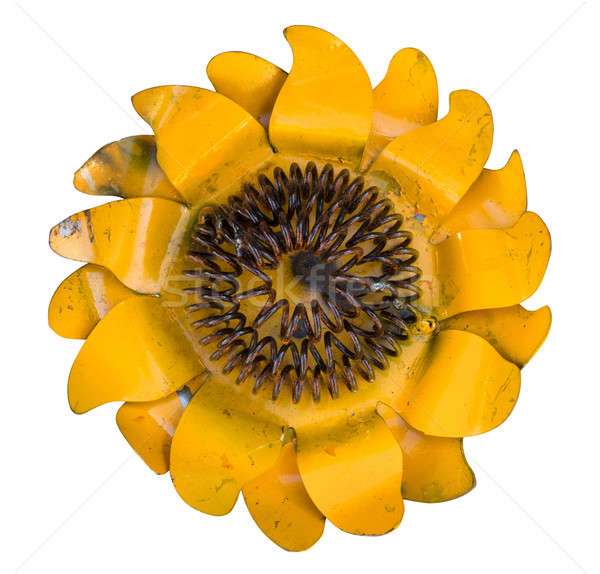 Metal sunflower isolated against white Stock photo © backyardproductions
