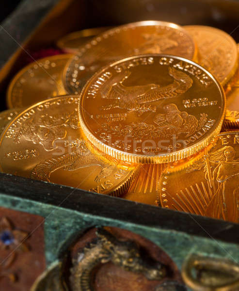 Raccolta uno monete d'oro oro aquila Foto d'archivio © backyardproductions