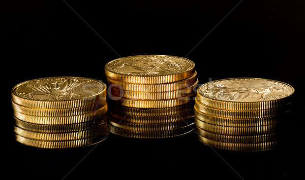 Macro immagine oro aquila moneta Foto d'archivio © backyardproductions