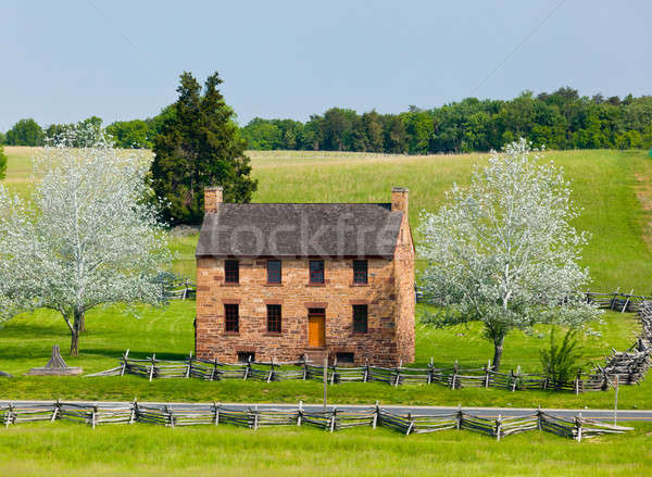 Alten Stein Haus Schlachtfeld Zentrum Bürgerkrieg Stock foto © backyardproductions