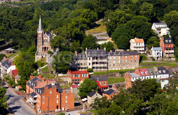 Aerial view Harpers Ferry national park Stock photo © backyardproductions