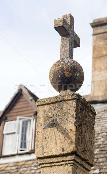 Old sundial in Stanton Cotswolds Stock photo © backyardproductions