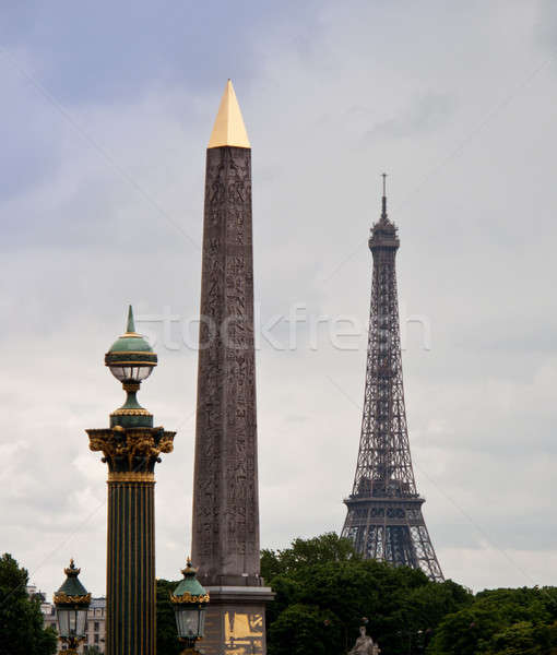 Nadel Eiffelturm Paris Stadtbild Stadt Licht Stock foto © backyardproductions