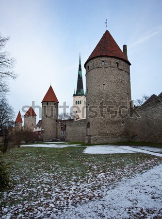 Quatre ville mur Tallinn anciens Photo stock © backyardproductions