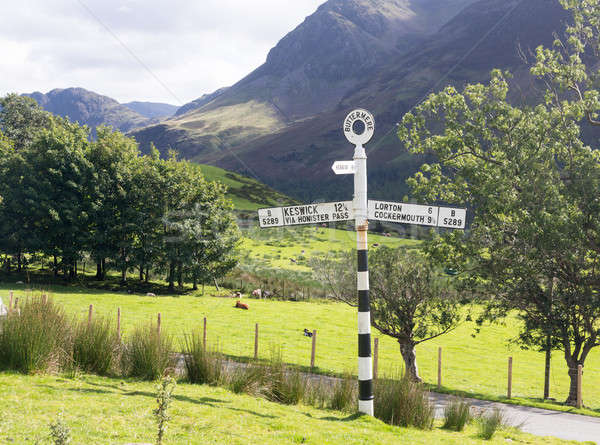 Buttermere sign in english lake district Stock photo © backyardproductions