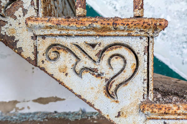 Detail of old cast iron staircase and step Stock photo © backyardproductions