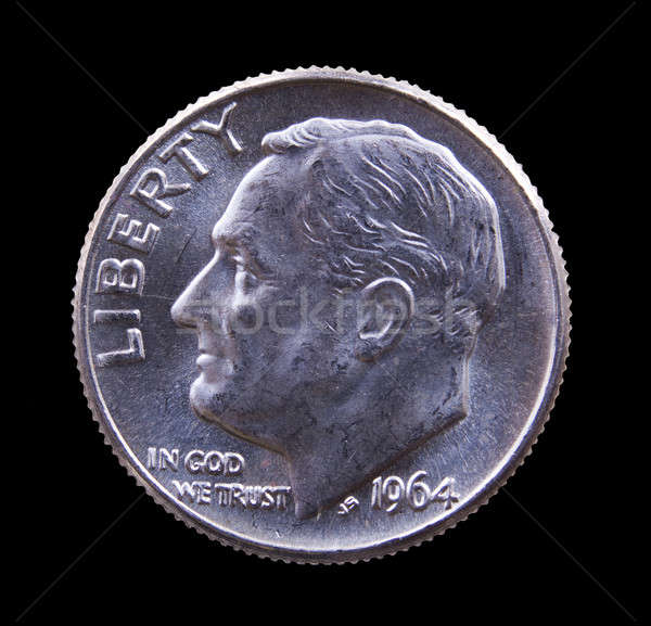 1964 silver Roosevelt dime Stock photo © backyardproductions