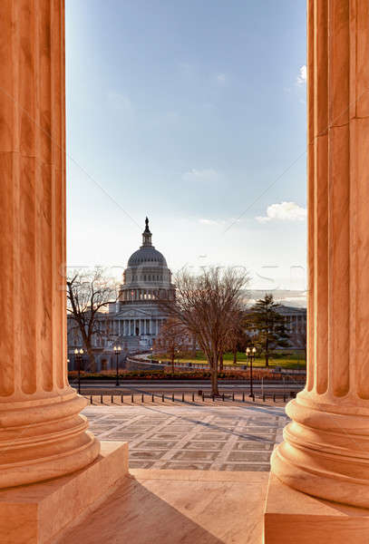 Pllars of Supreme court and Capitol Stock photo © backyardproductions