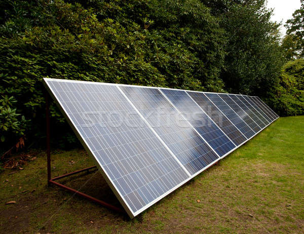 Solar panels in garden Stock photo © backyardproductions