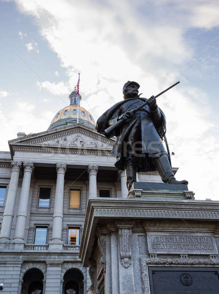 Statue of soldier in front of State Capitol Denver Stock photo © backyardproductions