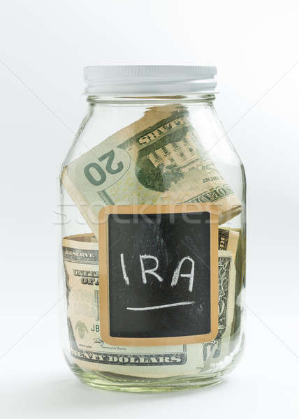 Glass Jar with chalk panel used for IRA retirement Stock photo © backyardproductions