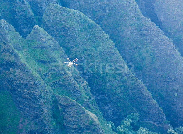 Awaawapuhi trail end on cliff above Na Pali coast on Kauai Stock photo © backyardproductions