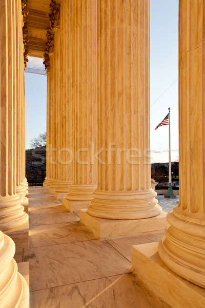 Pllars of Supreme court and US Flag Stock photo © backyardproductions