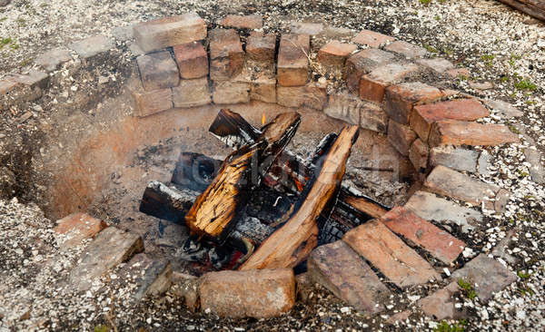 Old Brick Firepit Stock Photo C Steven Heap Backyardproductions