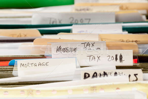 Home handmade file folders for tax papers Stock photo © backyardproductions
