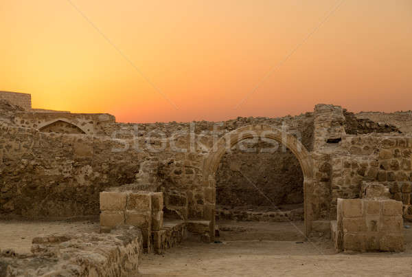 Stock photo: Old Bahrain Fort at Seef in late afternoon