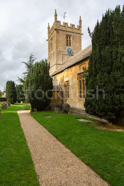Oude kerk wijk Engeland zuidelijk najaar Stockfoto © backyardproductions