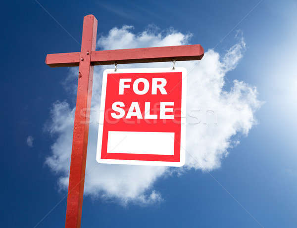 For Sale sign for home in front of blue sky Stock photo © backyardproductions
