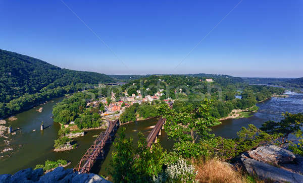 Panorama over Harpers Ferry from Maryland Heights Stock photo © backyardproductions