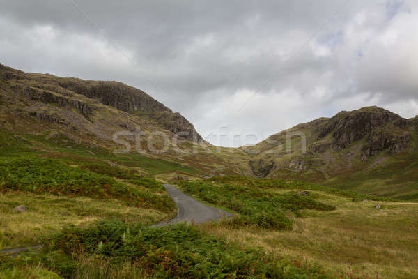 Kilátás passz meredek angol Lake District út Stock fotó © backyardproductions