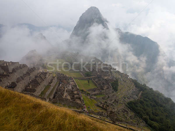 Machu Picchu régió Peru reggel köd tájkép Stock fotó © backyardproductions