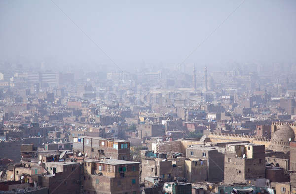 Vista Cairo brumoso ciudad Egipto techo Foto stock © backyardproductions