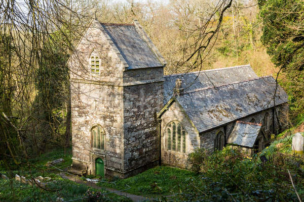 Minster church in Valency woods near Boscastle Stock photo © backyardproductions