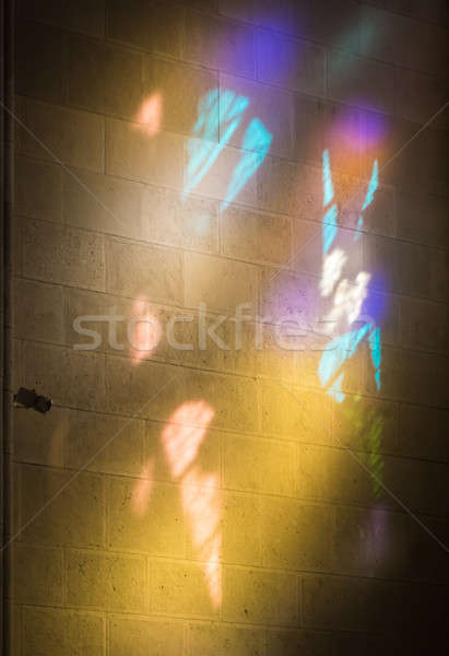 Licht gebrandschilderd glas Windows stenen muur kathedraal Stockfoto © backyardproductions