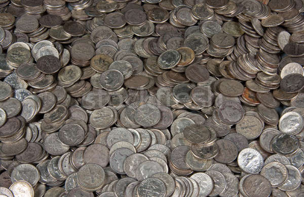 Pile of silver dime coins Stock photo © backyardproductions