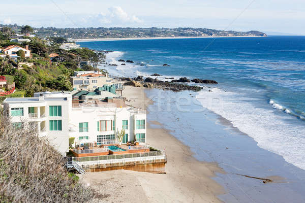 Houses by ocean in Malibu california Stock photo © backyardproductions