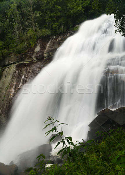 Foto stock: Arco · iris · cascada · abajo · rocas · parque