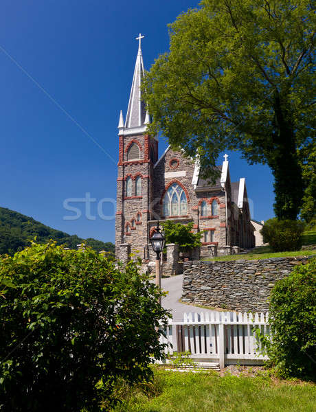 Stone church of Harpers Ferry a national park Stock photo © backyardproductions