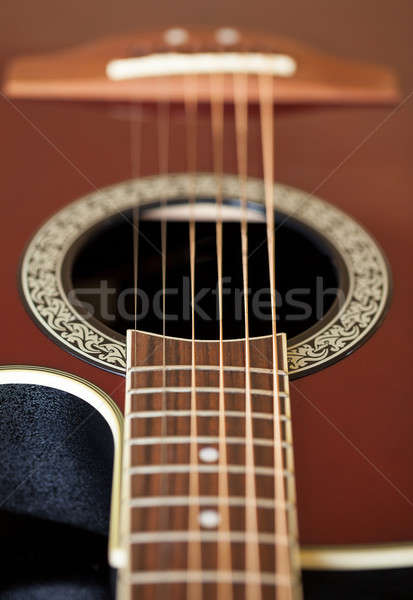 Vista abajo guitarra macro tiro guitarra acústica Foto stock © backyardproductions