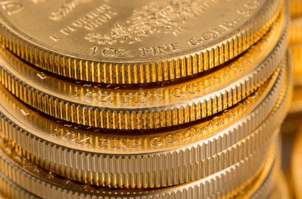 Stock fotó: Gyűjtemény · egy · arany · érmék · arany · sas · arany