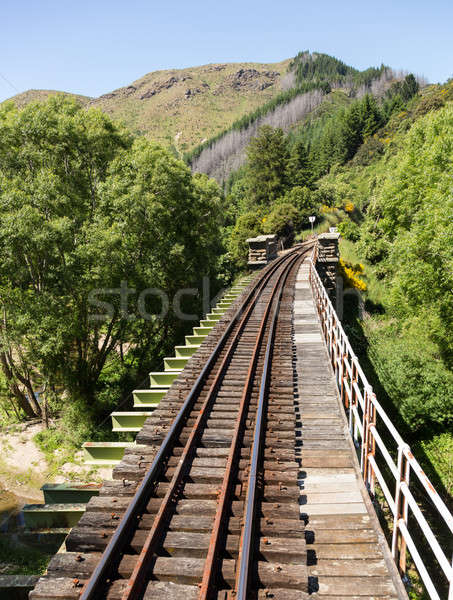 Railway track up Taieri Gorge New Zealand Stock photo © backyardproductions