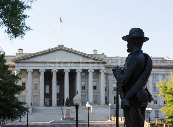 Statue and Treasury Building Washington DC Stock photo © backyardproductions