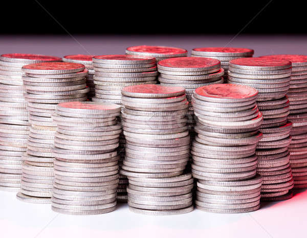 Stacks of pure silver coins Stock photo © backyardproductions